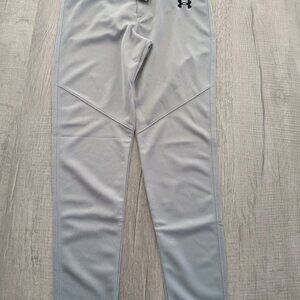 NWT Under Armour Boys Youth LargeUA Baseball Pants Relaxed Fit Gray